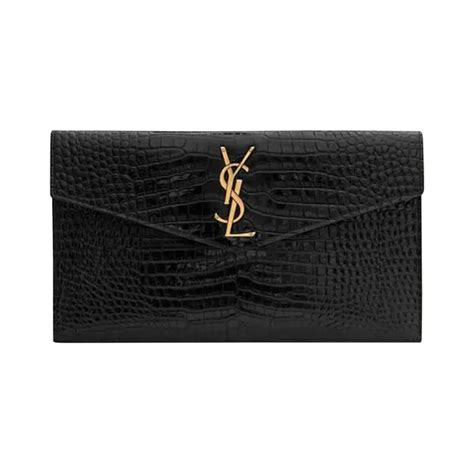 ysl uptown crocodile clutch|saint laurent ysl pouch.